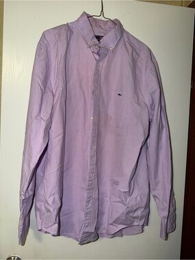Vineyard Vines Lavender Micro-Check Button-Down Shirt